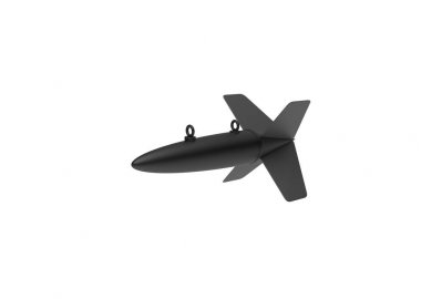 Beyaz arka plan üzerinde hava bomba. 3D çizim