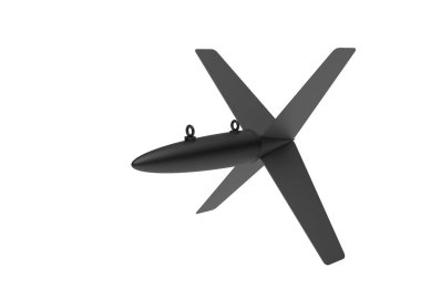 Beyaz arka plan üzerinde hava bomba. 3D çizim