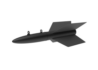 Beyaz arka plan üzerinde hava bomba. 3D çizim