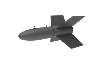 Beyaz arka plan üzerinde hava bomba. 3D çizim