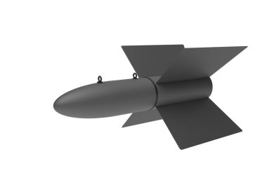 Beyaz arka plan üzerinde hava bomba. 3D çizim