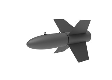 Beyaz arka plan üzerinde hava bomba. 3D çizim