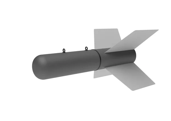 Letecká bomba na bílém pozadí. 3D obrázek — Stock fotografie