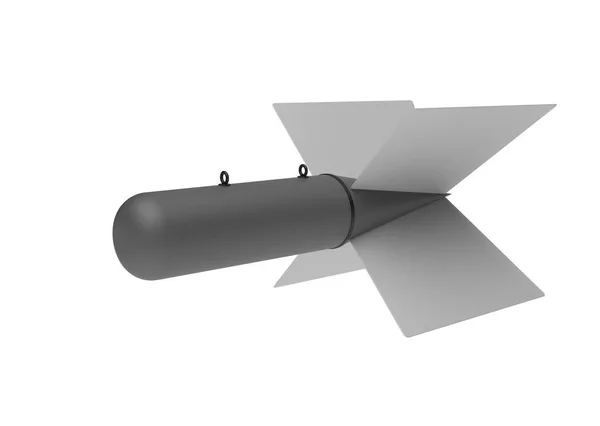 Εναέρια βόμβα σε άσπρο φόντο. 3D απεικόνιση — Φωτογραφία Αρχείου