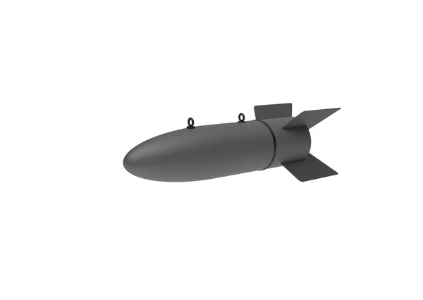 Fliegerbombe auf weißem Hintergrund. 3D-Illustration — Stockfoto