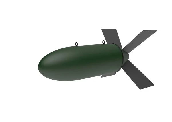 Fliegerbombe auf weißem Hintergrund. 3D-Illustration — Stockfoto