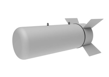 Beyaz arka plan üzerinde hava bomba. 3D çizim