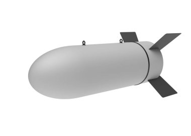 Beyaz arka plan üzerinde hava bomba. 3D çizim
