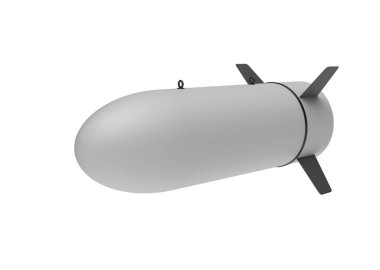 Beyaz arka plan üzerinde hava bomba. 3D çizim