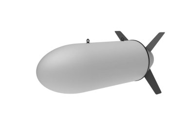 Beyaz arka plan üzerinde hava bomba. 3D çizim