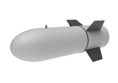 Beyaz arka plan üzerinde hava bomba. 3D çizim