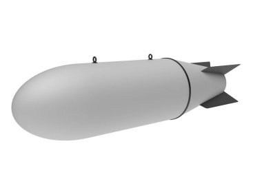 Beyaz arka plan üzerinde hava bomba. 3D çizim