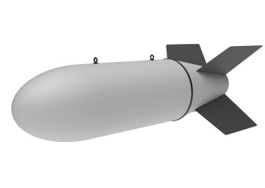 Beyaz arka plan üzerinde hava bomba. 3D çizim