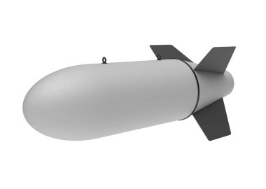 Beyaz arka plan üzerinde hava bomba. 3D çizim