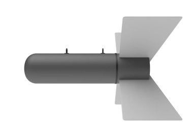 Beyaz arka plan üzerinde hava bomba. 3D çizim