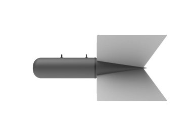 Beyaz arka plan üzerinde hava bomba. 3D çizim