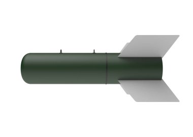 Beyaz arka plan üzerinde hava bomba. 3D çizim