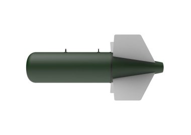 Beyaz arka plan üzerinde hava bomba. 3D çizim