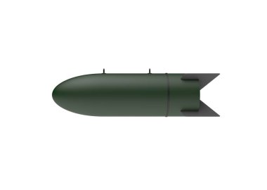 Beyaz arka plan üzerinde hava bomba. 3D çizim