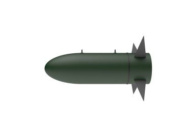 Beyaz arka plan üzerinde hava bomba. 3D çizim