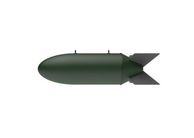 Beyaz arka plan üzerinde hava bomba. 3D çizim