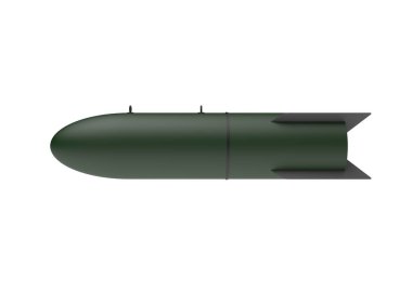 Beyaz arka plan üzerinde hava bomba. 3D çizim