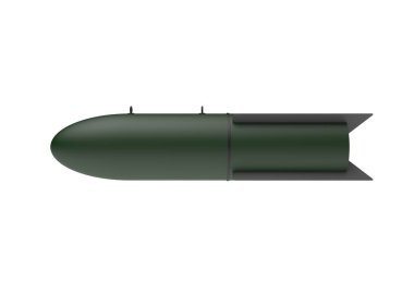 Beyaz arka plan üzerinde hava bomba. 3D çizim