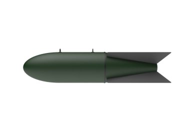 Beyaz arka plan üzerinde hava bomba. 3D çizim