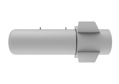 Beyaz arka plan üzerinde hava bomba. 3D çizim
