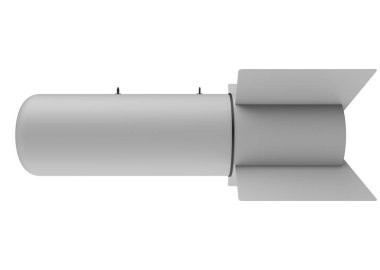 Beyaz arka plan üzerinde hava bomba. 3D çizim