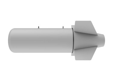Beyaz arka plan üzerinde hava bomba. 3D çizim
