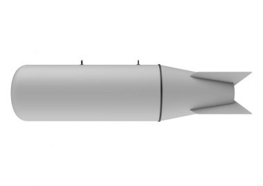 Beyaz arka plan üzerinde hava bomba. 3D çizim