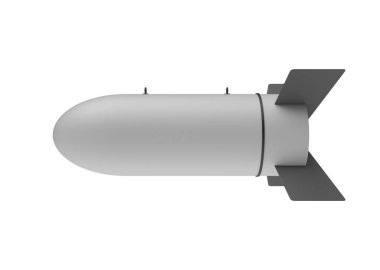 Beyaz arka plan üzerinde hava bomba. 3D çizim