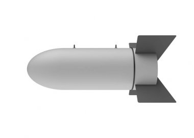 Beyaz arka plan üzerinde hava bomba. 3D çizim