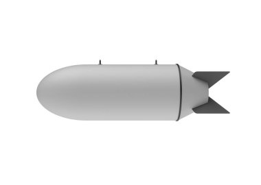 Beyaz arka plan üzerinde hava bomba. 3D çizim