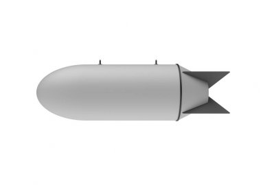 Beyaz arka plan üzerinde hava bomba. 3D çizim