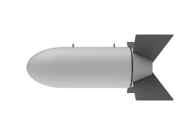 Beyaz arka plan üzerinde hava bomba. 3D çizim
