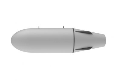Beyaz arka plan üzerinde hava bomba. 3D çizim