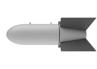 Beyaz arka plan üzerinde hava bomba. 3D çizim