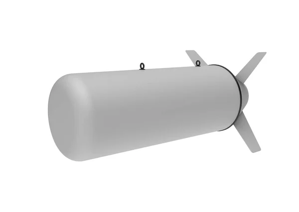 Fliegerbombe auf weißem Hintergrund. 3D-Illustration — Stockfoto