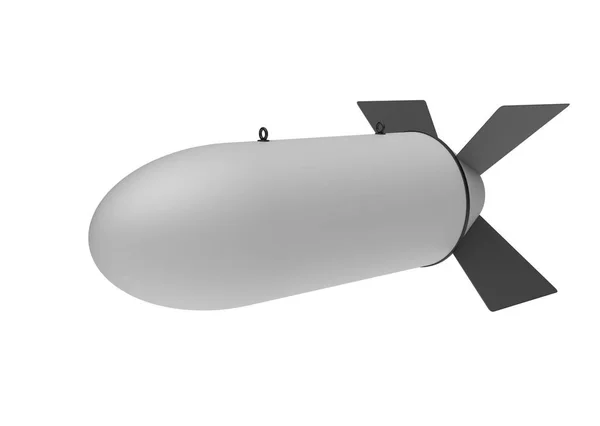 Εναέρια βόμβα σε άσπρο φόντο. 3D απεικόνιση — Φωτογραφία Αρχείου