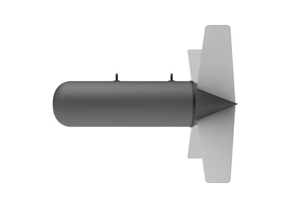 Εναέρια βόμβα σε άσπρο φόντο. 3D απεικόνιση — Φωτογραφία Αρχείου