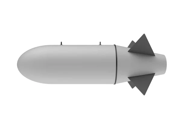 白色背景的空中炸弹。3d 插图 — 图库照片