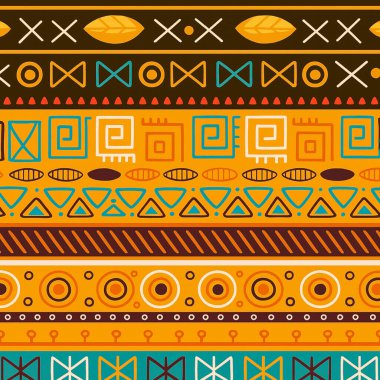 Etnik pürüzsüz desen, vektör çizimi