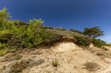 Rab adasındaki kum tepeleri, kıyıya yakın sığ sular, değişen kumullar, Rab, Lopar, Croati
