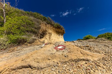 Rab adasındaki kum tepeleri, kıyıya yakın sığ sular, değişen kumullar, Rab, Lopar, Croati