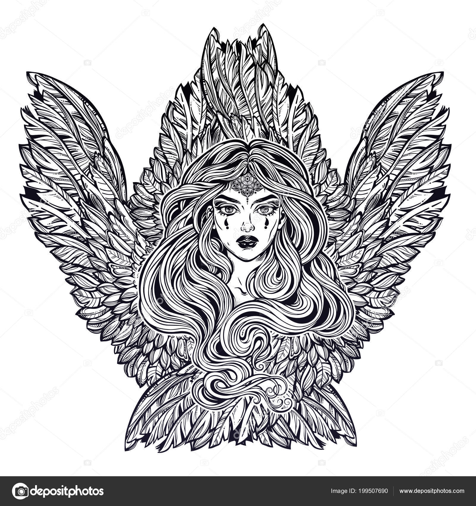 Disegni Da Colorare Ali Di Angelo Donna Magica Di Angelo