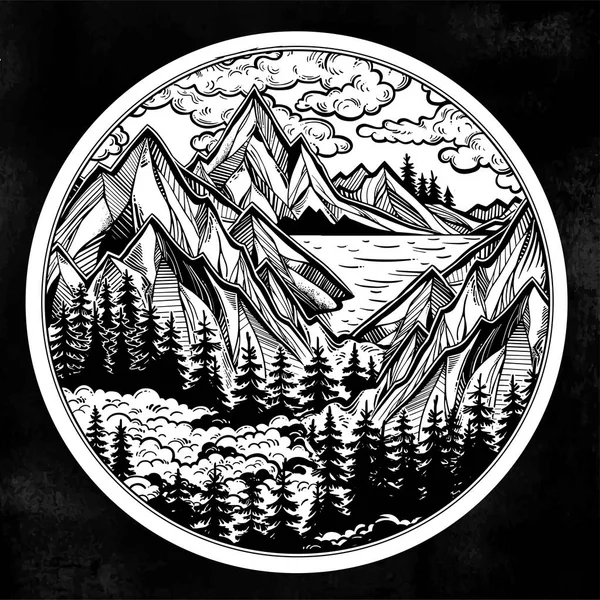 Mountain scenery tattoo designs | Mountains landscape tattoo and t