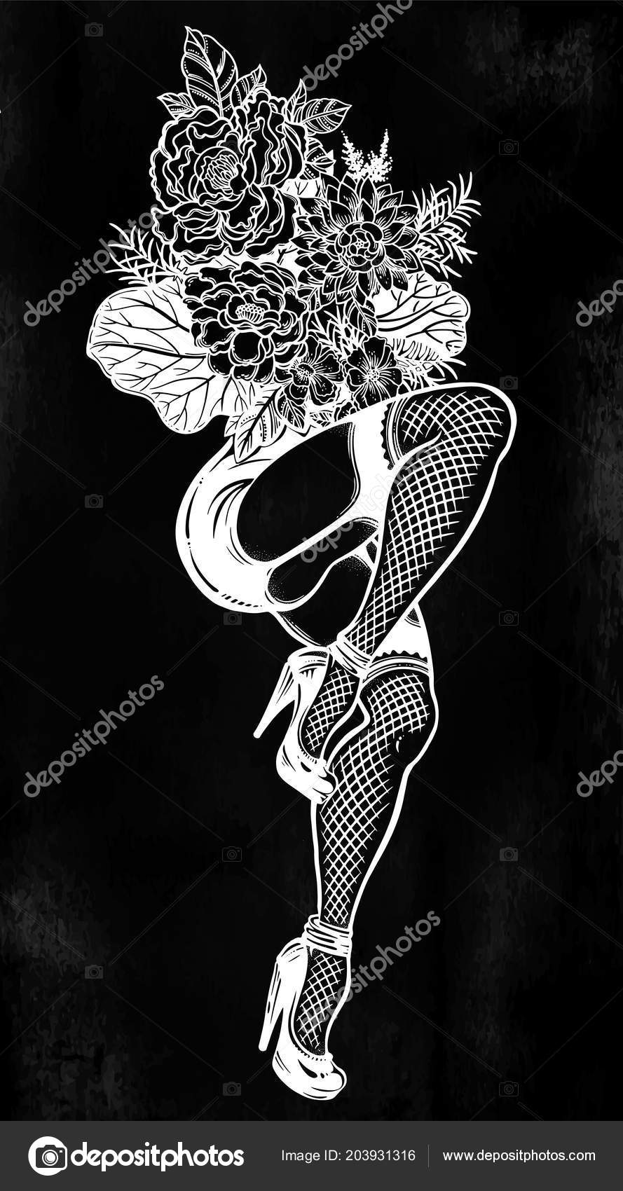 Unique Dancing Femmes Jambes Avec Une Tige Belle Fleur Femme