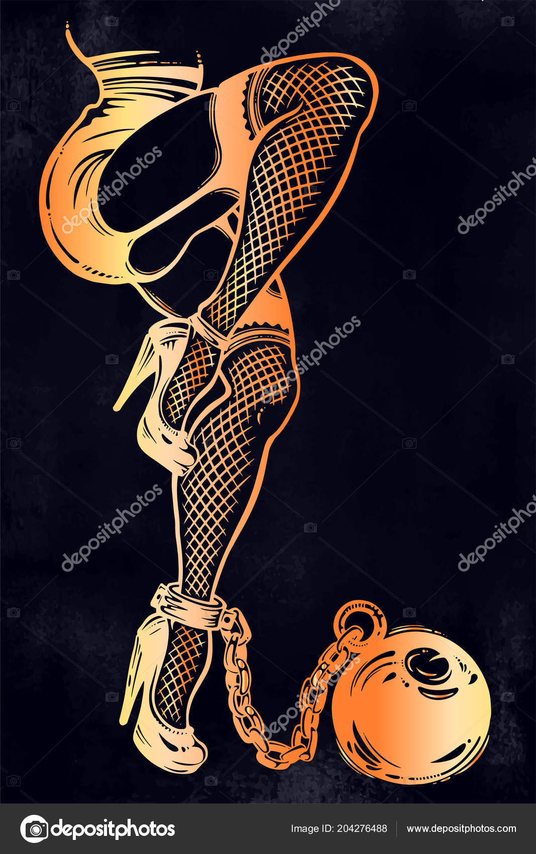 Jambes Féminines En Bas Avec Boulet Image Vectorielle